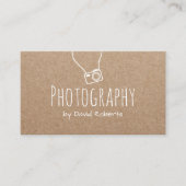 Fotografie Kamera Rustic Kraft Visitenkarte (Vorderseite)