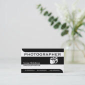 Fotografie-Kamera schwarz, weiß, auffallend Visitenkarte (Stehend Vorderseite)
