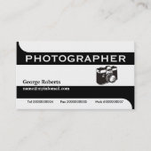 Fotografie-Kamera schwarz, weiß, modern Visitenkarte (Vorderseite)