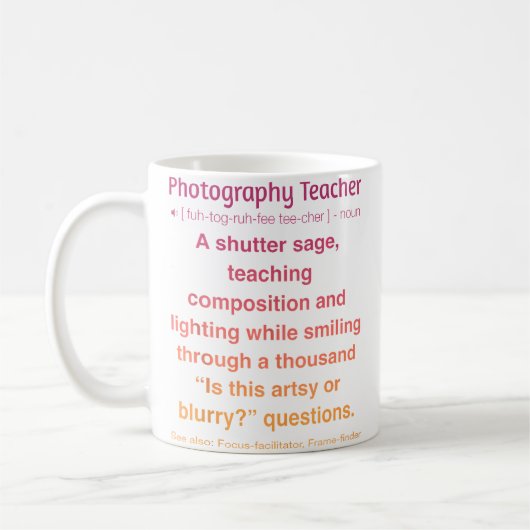 Fotografie-Lehrer Kaffeetasse (Links)