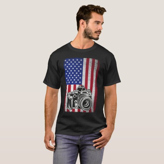 Fotografie Lover American Flag T-Shirt (Vorne ganz)