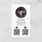 Fotografie Minimalistische Social Media 2 QR-Code Visitenkarte (Rückseite)