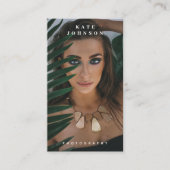 Fotografie Minimalistische Social Media 2 QR-Code Visitenkarte (Vorderseite)