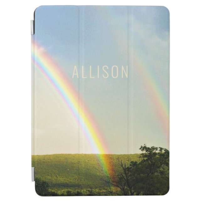 Fotografie mit doppeltem Regenbogen Personalisiert iPad Air Hülle (Vorderseite)