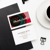 Fotografie mit moderner Kamera neon-weiße Schrift Visitenkarte