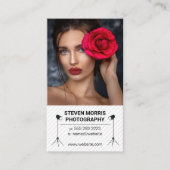 Fotografie | Modell mit Rose | Benutzerdefiniertes Visitenkarte (Vorderseite)