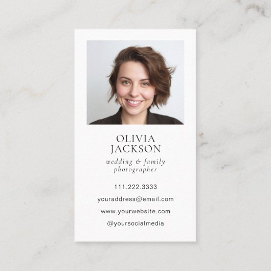 Fotografie Moderne elegante Foto Business Card Visitenkarte (Rückseite)