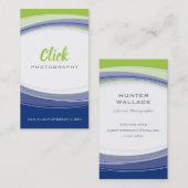 FOTOGRAFIE, moderne Kurve minimalgrün Visitenkarte (Vorne/Hinten)