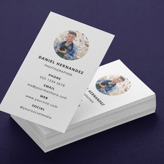 Fotografie Moderne Minimal einfache Foto Business  Visitenkarte
