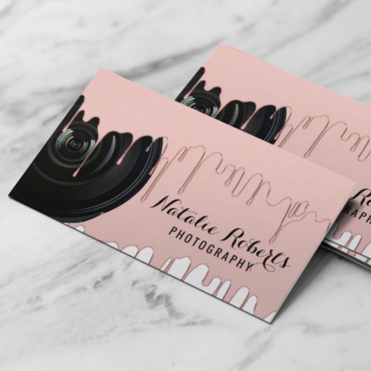 Fotografie Moderne Rose Gold Dripping Fotograf Visitenkarte