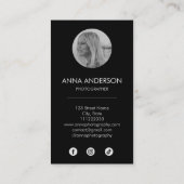 Fotografie Moderne vertikale QR Code Social Media Visitenkarte (Rückseite)