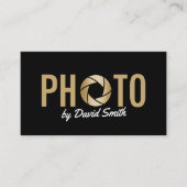 Fotografie-moderner Goldkamera-Logo-Fotograf Visitenkarte (Vorderseite)