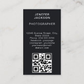 Fotografie Moderner Minimaler QR-Code für einfache Visitenkarte (Rückseite)