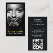 Fotografie Moderner Minimaler QR-Code für einfache Visitenkarte (Vorne/Hinten)