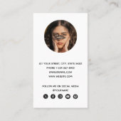 Fotografie Moderner Minimaler QR-Code für einfache Visitenkarte (Rückseite)