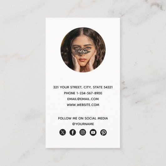 Fotografie Moderner Minimaler QR-Code für einfache Visitenkarte (Rückseite)