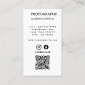 Fotografie Modernes Minimalistisches einfaches Fot Visitenkarte (Rückseite)