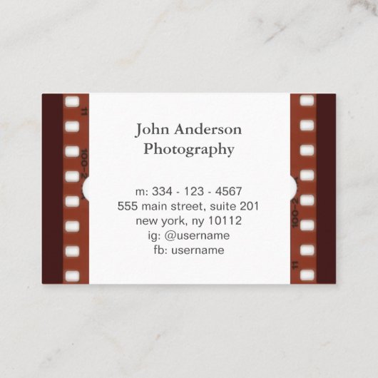 Fotografie Negativ Visitenkarte (Rückseite)