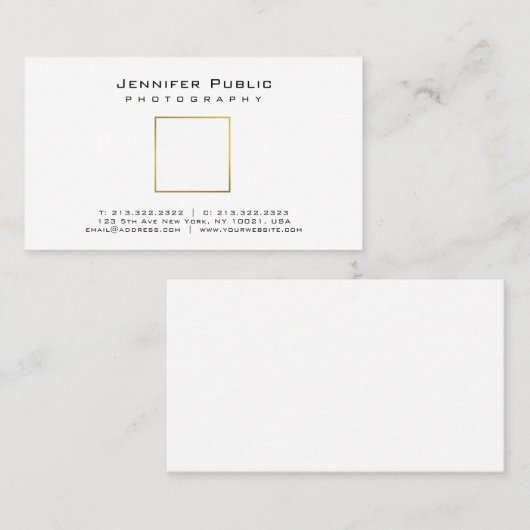Fotografie-schlichter eleganter Goldblick-Fotograf Visitenkarte (Vorne/Hinten)