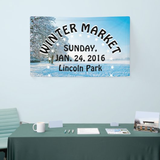 Fotografie - schöner Winterpark + Ihre Ideen Banner (Messeveranstaltung)