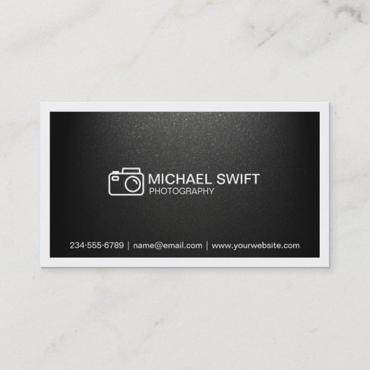 Fotografie Showcase Minimal einfache Matte Black Visitenkarte (Vorderseite)