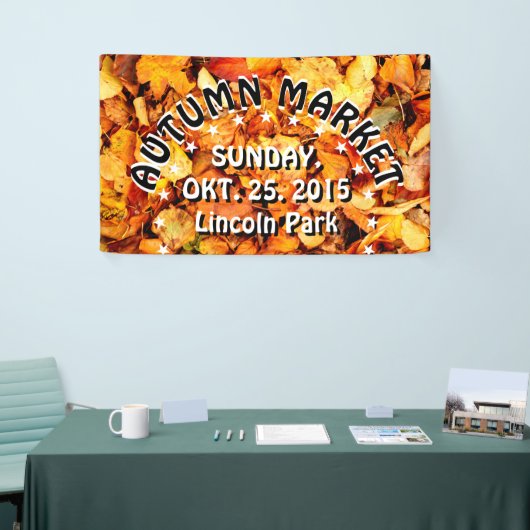 Fotografie - trockene Herbstblätter + Ihre Ideen Banner (Messeveranstaltung)