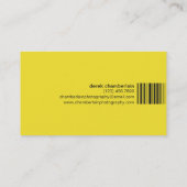 Fotografie und Barcode - Gelb Visitenkarte (Rückseite)