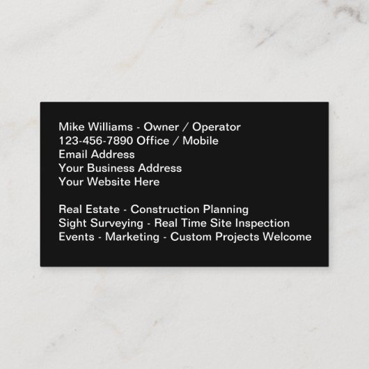 Fotografie und Videografie von Drohnenfilmen Visitenkarte (Rückseite)