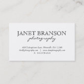 Fotografie-Visitenkarte-rauchige Lichter Visitenkarte (Rückseite)