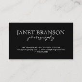 Fotografie-Visitenkarte-Schwarz-blauer Visitenkarte (Rückseite)