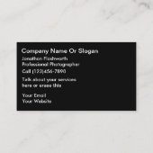 Fotografie Visitenkarten Visitenkarte (Rückseite)