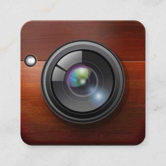 Fotografie von Holzdesignkamera Quadratische Visitenkarte (Vorderseite)