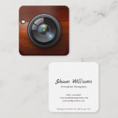 Fotografie von Holzdesignkamera Quadratische Visitenkarte (Vorne/Hinten)