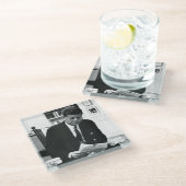 Fotografie von John F. Kennedy 2 Glasuntersetzer (Schrägansicht)