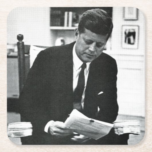 Fotografie von John F. Kennedy 2 Rechteckiger Pappuntersetzer (Vorderseite)