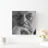 Fotografie von John F. Kennedy Quadratische Wanduhr (Zuhause)