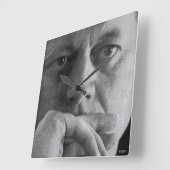 Fotografie von John F. Kennedy Quadratische Wanduhr (Winkel)