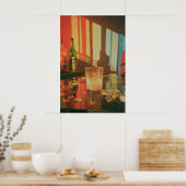 Fotografie von launischem zerbrochenem Glas mit fa Poster (Küche)