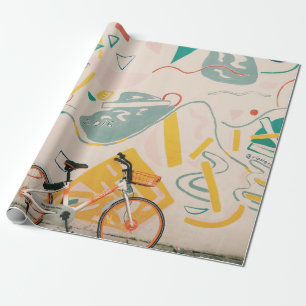 FOTOGRAFIE VON ORANGEFARBENEM UND WEISSEM FAHRRAD GESCHENKPAPIER