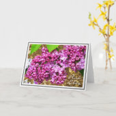 Fotografie von Pink Lilac Blume Cluster Karte (Gelbe Blume)