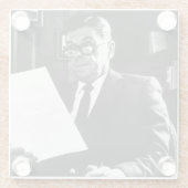 Fotografie von Ronald Reagan Glasuntersetzer (Rückseite)