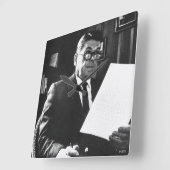 Fotografie von Ronald Reagan Quadratische Wanduhr (Winkel)