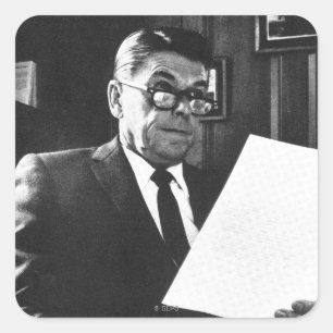 Fotografie von Ronald Reagan Quadratischer Aufkleber
