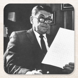 Fotografie von Ronald Reagan Rechteckiger Pappuntersetzer