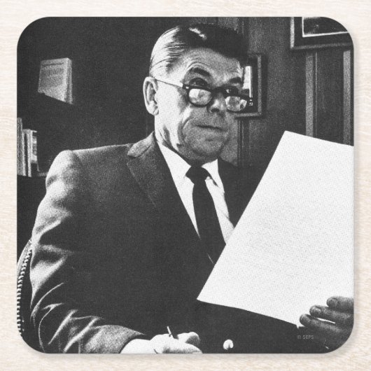 Fotografie von Ronald Reagan Rechteckiger Pappuntersetzer (Vorderseite)