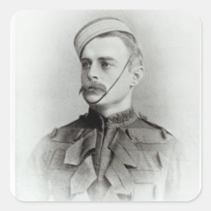 Fotografie von Sir Francis Younghusband Quadratischer Aufkleber