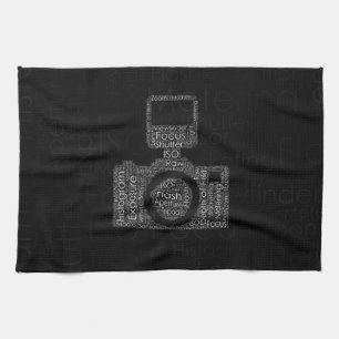 Fotografie-Wort-Wolken-Kamera-Form Küchentuch