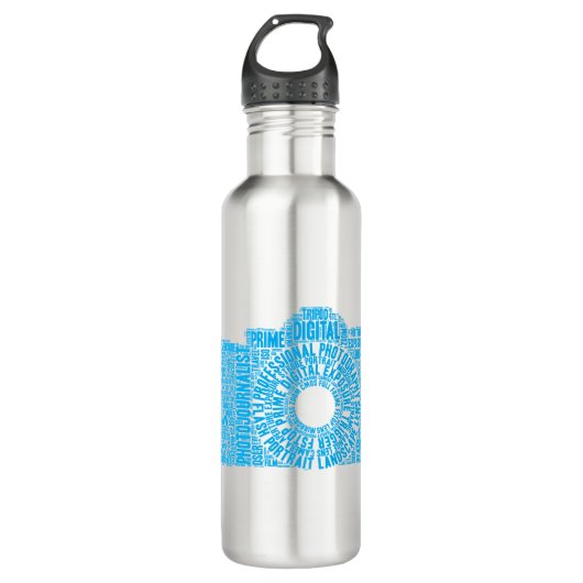 Fotografie-Wort-Wolken-Wasser-Flasche Edelstahlflasche (Vorderseite)
