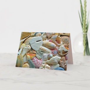 Fotografien von Muscheln auf leeren Notizkarten Karte
