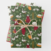 Fotografien von Weihnachten - Tiere, Holly, Karier Geschenkpapier Set (Beispiel)